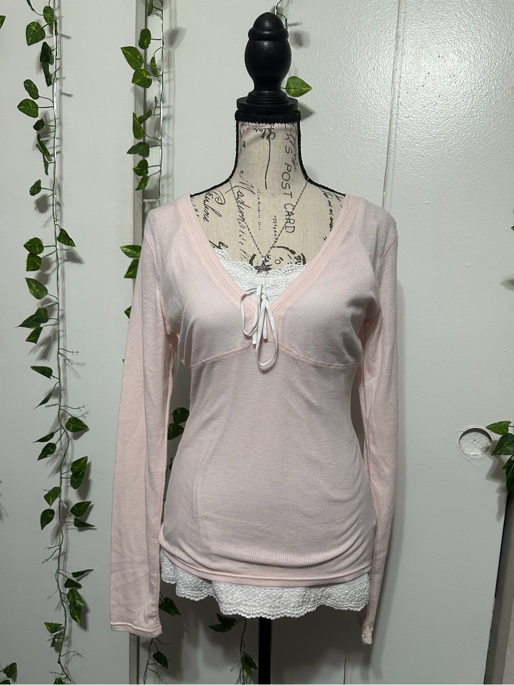 Aeropostale Pale Pink Ribbed 'Seriously Soft' Tee